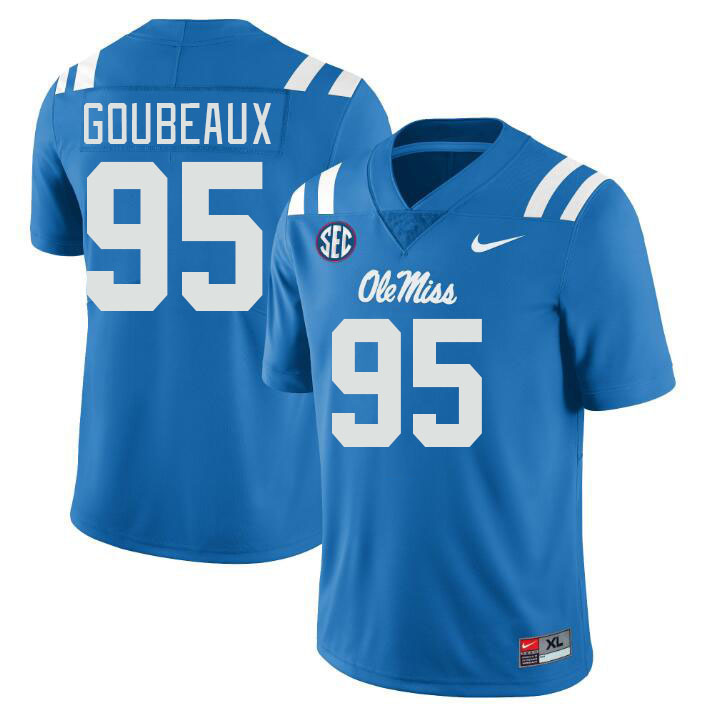 Ole Miss Rebels #95 Ben Goubeaux College Football Jerseys Stitched Sale-Power Blue